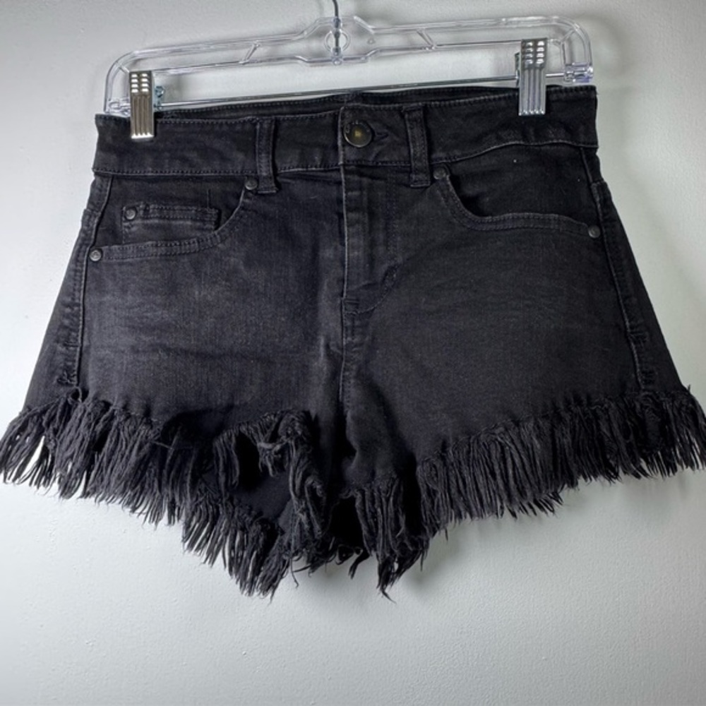 CP Black Fringe Women Shorts Sz 5